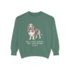basset-hound-sweatshirt-humor-light-green Basset Hound Humor Sweatshirt, Light Green, front view