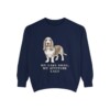 basset-hound-sweatshirt-humor-true-navy Basset Hound Humor Sweatshirt, True Navy, front view
