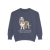 Basset Hound Latin Sweatshirt, Denim, front view