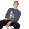 Basset Hound Latin Sweatshirt, Denim, person 1 context