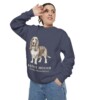 Basset Hound Latin Sweatshirt, Denim, person 2 context