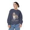 Basset Hound Latin Sweatshirt, Denim, person 2 front