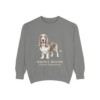Basset Hound Latin Sweatshirt, Grey, front view