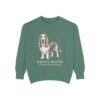 Basset Hound Latin Sweatshirt, Light Green, front view