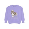 Basset Hound Latin Sweatshirt, Violet, front view