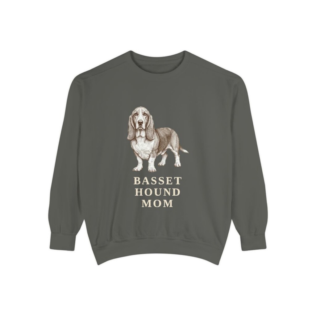 Basset Hound Mom Sweatshirt, Pepper, front view