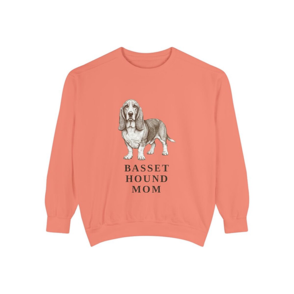 Basset Hound Mom Sweatshirt, Terracotta, front view