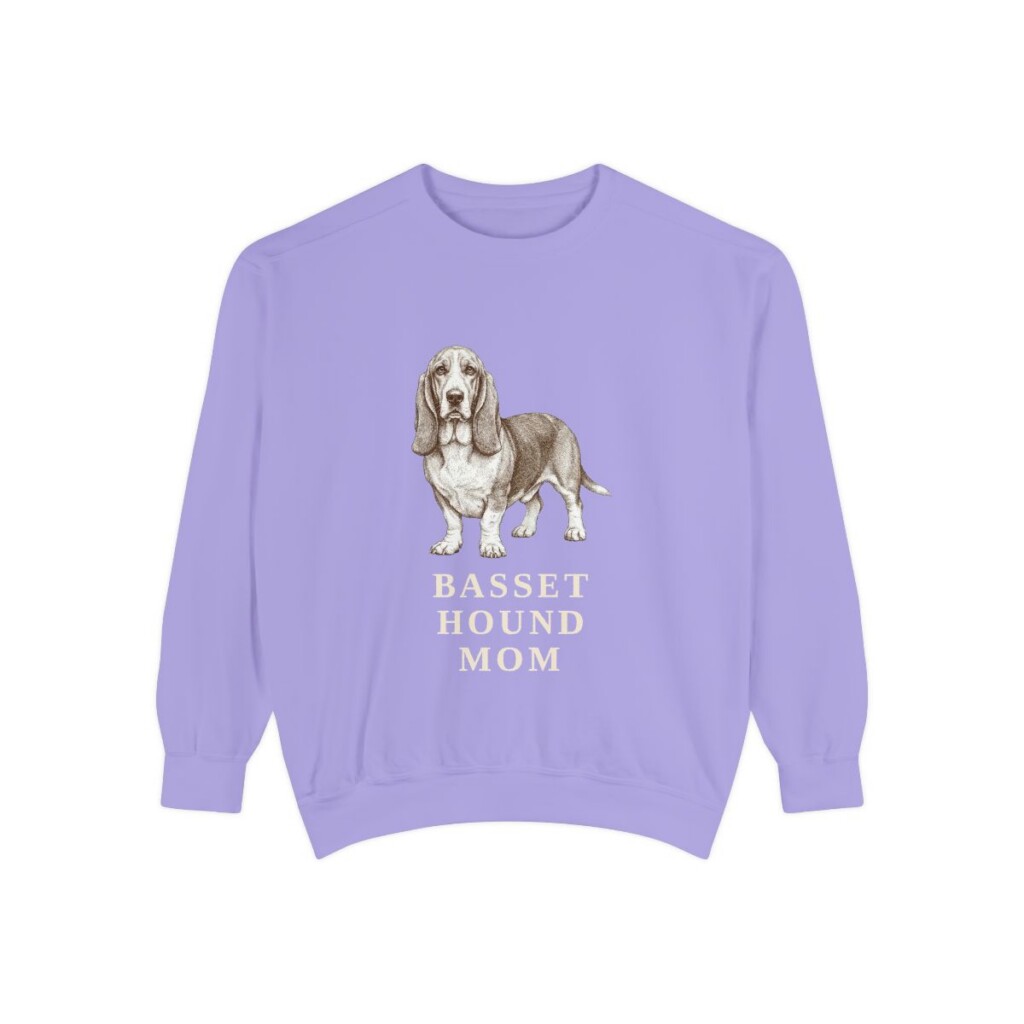 Basset Hound Mom Sweatshirt, Violet, front view