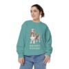 Basset Hound Sweatshirt, Seafoam, person 2 front