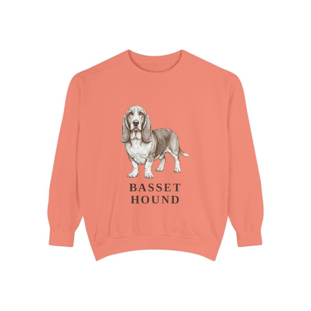 Basset Hound Sweatshirt, Terracotta, front view