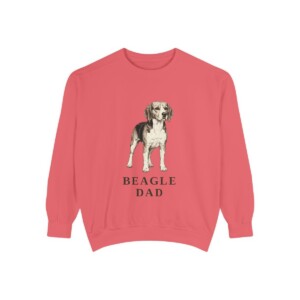 beagle-sweatshirt-dad-watermelon Beagle Dad Sweatshirt, Watermelon, front view