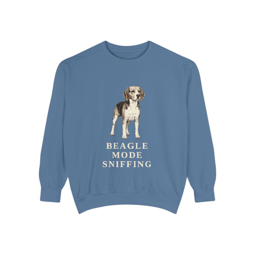 Beagle Humor Sweatshirt, Blue Jean, front view