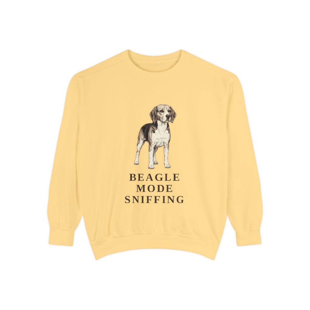Beagle Humor Sweatshirt, Butter, front view