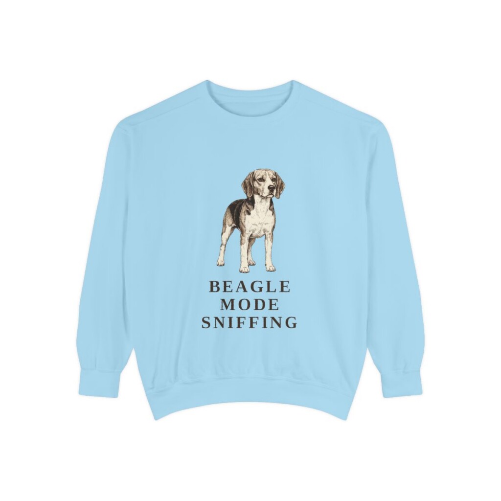 Beagle Humor Sweatshirt, Chambray, front view