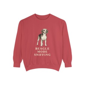 beagle-sweatshirt-humor-crimson Beagle Humor Sweatshirt, Crimson, front view