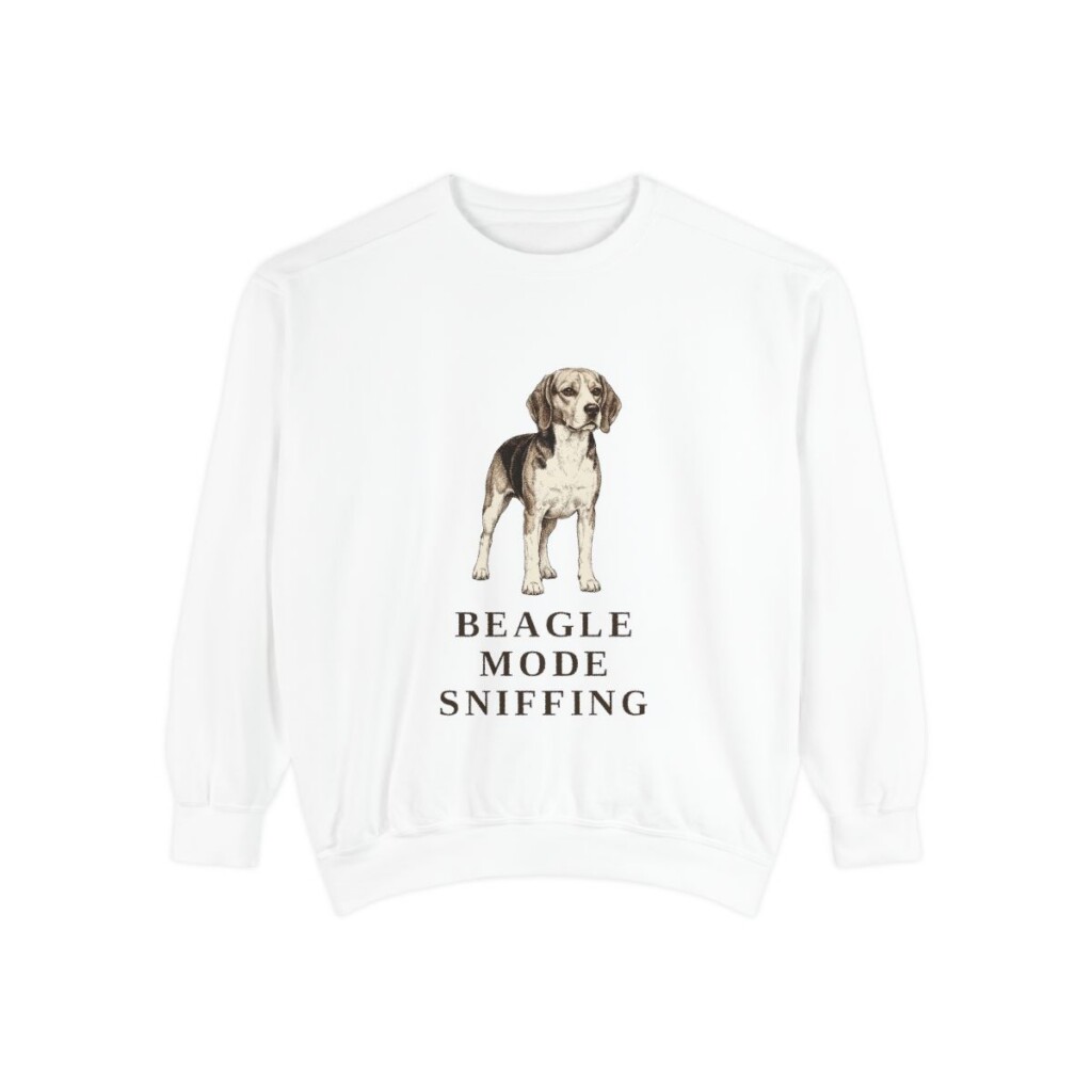 Beagle Humor Sweatshirt, White, front view