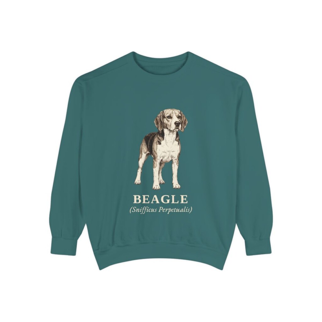 Beagle Latin Sweatshirt, Blue Spruce, front view