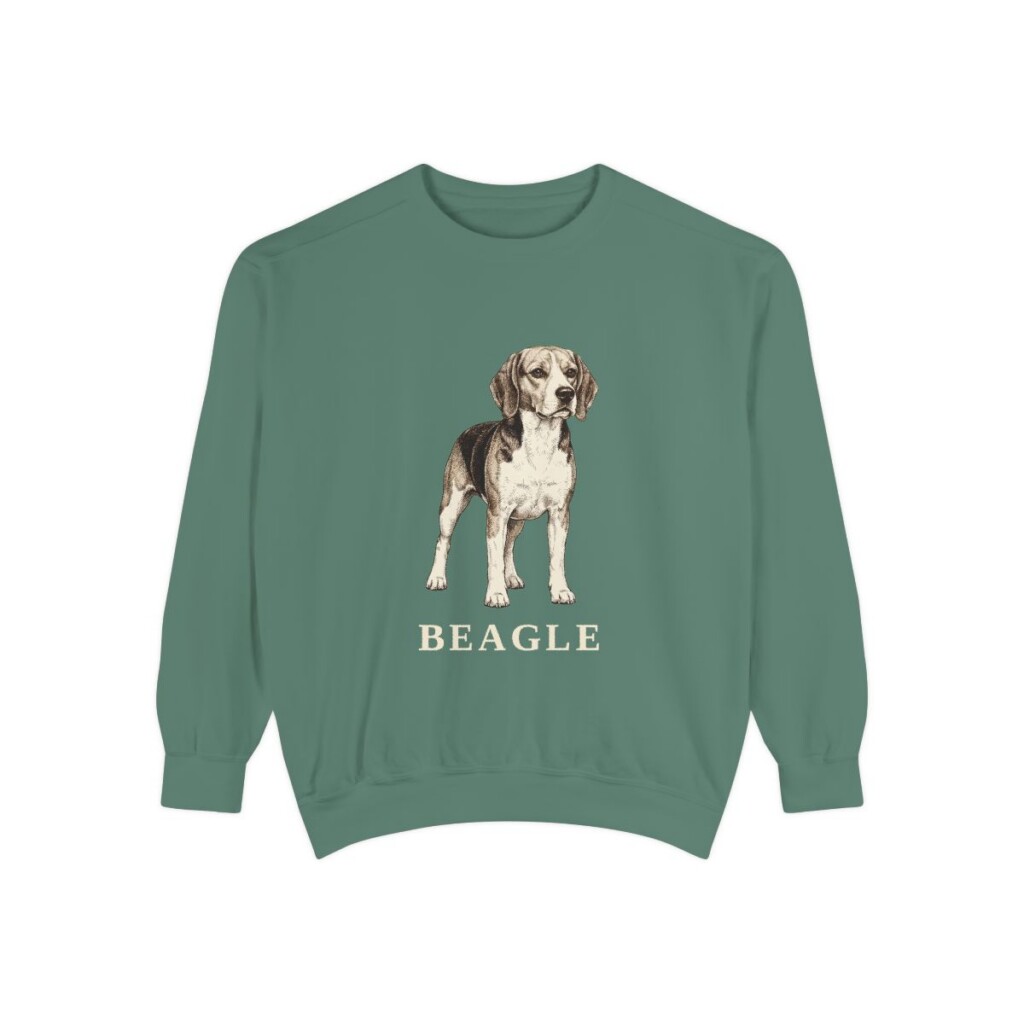 beagle-sweatshirt-light-green Beagle Sweatshirt, Light Green, front view