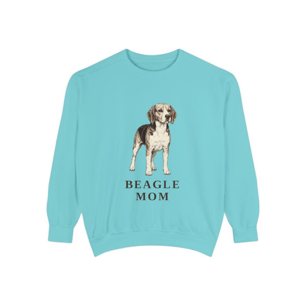 beagle-sweatshirt-mom-chalky-mint Beagle Mom Sweatshirt, Chalky Mint, front view