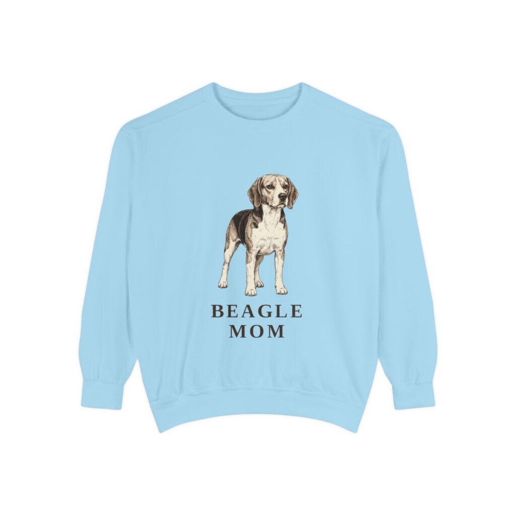 beagle-sweatshirt-mom-chambray Beagle Mom Sweatshirt, Chambray, front view
