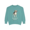 beagle-sweatshirt-mom-seafoam Beagle Mom Sweatshirt, Seafoam, front view