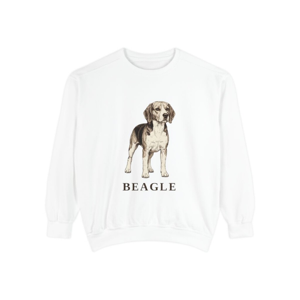 beagle-sweatshirt-white Beagle Sweatshirt, White, front view