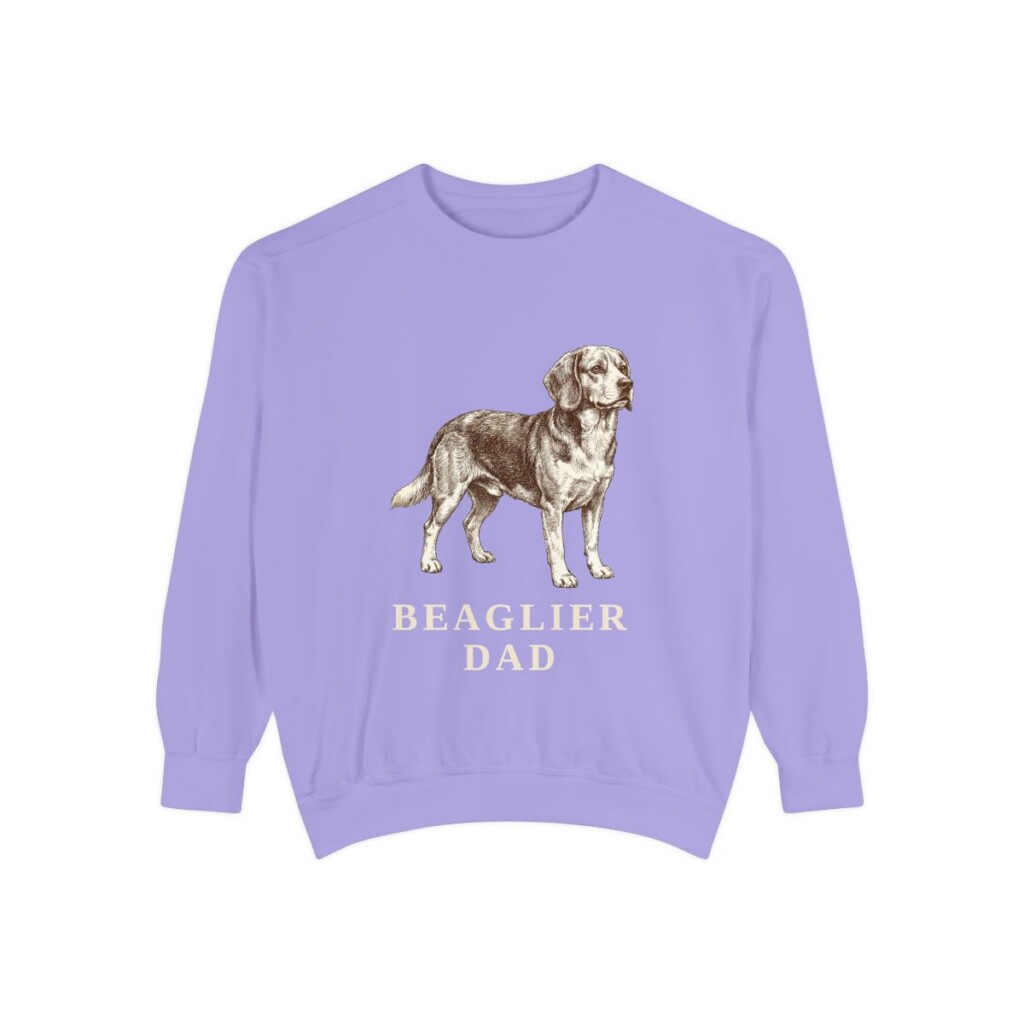 beaglier-sweatshirt-dad-violet Beaglier Dad Sweatshirt, Violet, front view