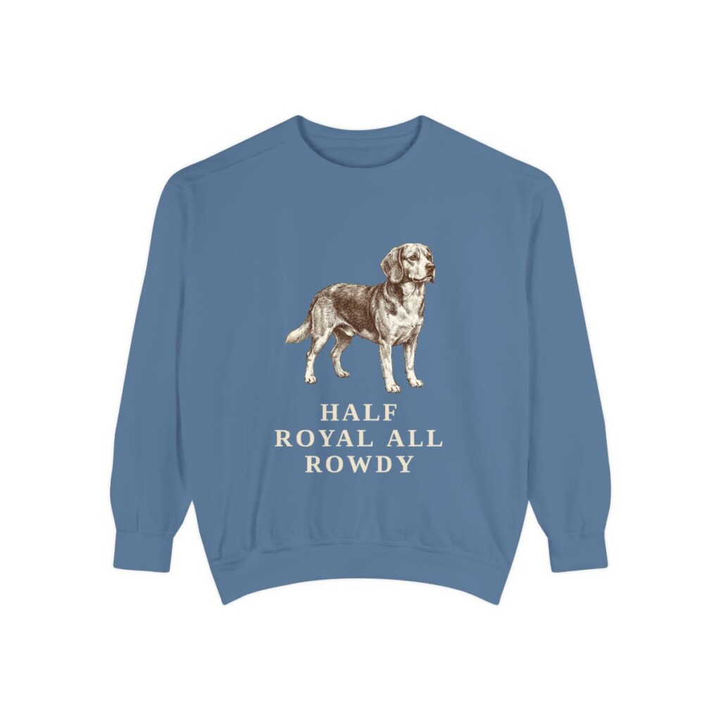 Beaglier Humor Sweatshirt, Blue Jean, front view