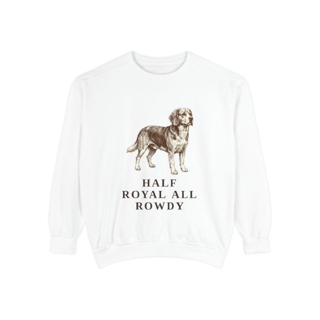 Beaglier Humor Sweatshirt, White, front view