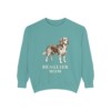 beaglier-sweatshirt-mom-seafoam Beaglier Mom Sweatshirt, Seafoam, front view