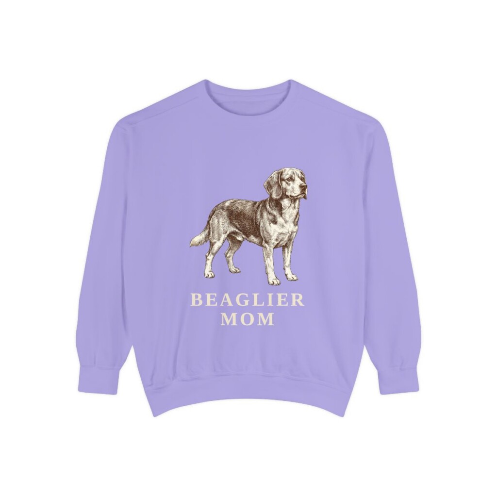 beaglier-sweatshirt-mom-violet Beaglier Mom Sweatshirt, Violet, front view