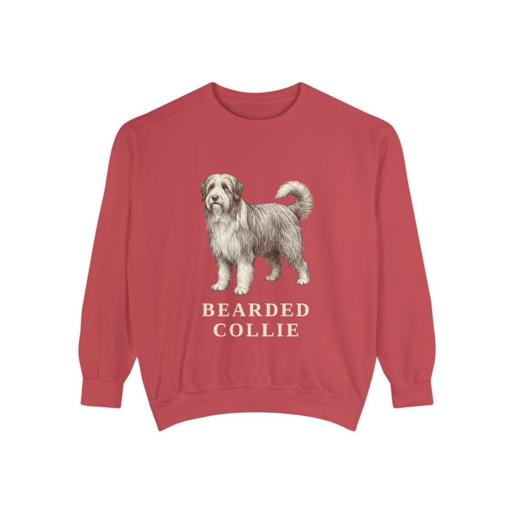 Bearded Collie Sweatshirt, Crimson, front view