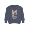bearded-collie-sweatshirt-dad-denim Bearded Collie Dad Sweatshirt, Denim, front view