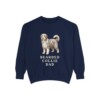 bearded-collie-sweatshirt-dad-true-navy Bearded Collie Dad Sweatshirt, True Navy, front view