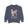 Bearded Collie Sweatshirt, Denim, front view