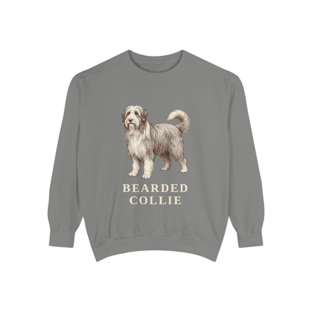 Bearded Collie Sweatshirt, Grey, front view