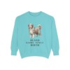 Bearded Collie Humor Sweatshirt, Chalky Mint, front view