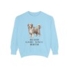 Bearded Collie Humor Sweatshirt, Chambray, front view