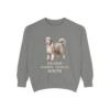 Bearded Collie Humor Sweatshirt, Grey, front view