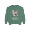 Bearded Collie Humor Sweatshirt, Light Green, front view