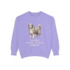 Bearded Collie Humor Sweatshirt, Violet, front view