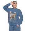 Bearded Collie Latin Sweatshirt, Blue Jean, person 2 context