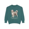 Bearded Collie Latin Sweatshirt, Blue Spruce, front view