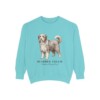 Bearded Collie Latin Sweatshirt, Chalky Mint, front view