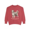 Bearded Collie Latin Sweatshirt, Crimson, front view