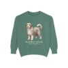 Bearded Collie Latin Sweatshirt, Light Green, front view