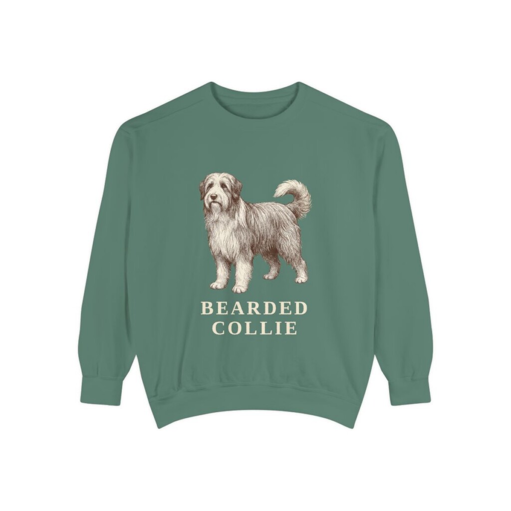 Bearded Collie Sweatshirt, Light Green, front view