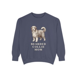Bearded Collie Mom Sweatshirt, Denim, front view