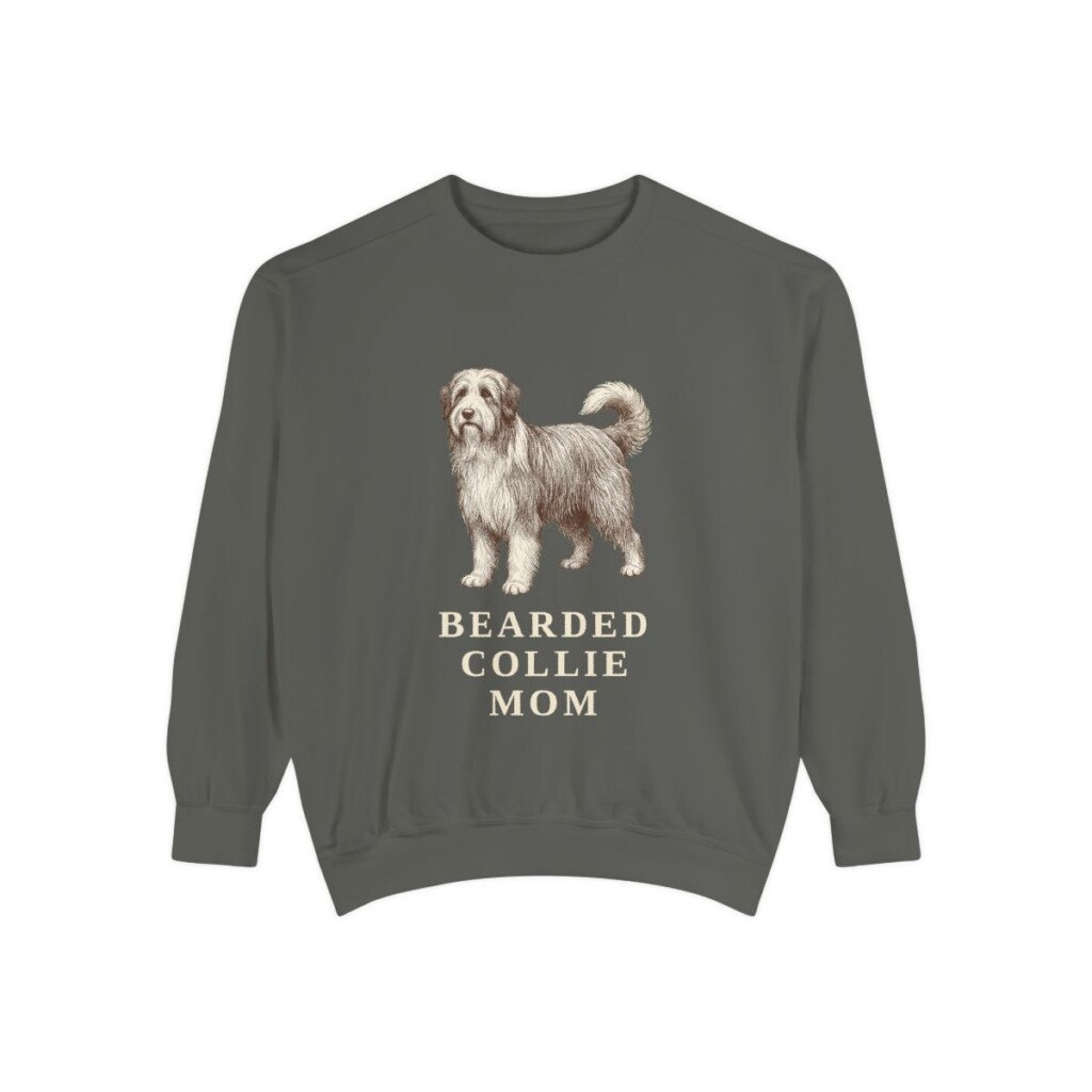 bearded-collie-sweatshirt-mom-pepper Bearded Collie Mom Sweatshirt, Pepper, front view