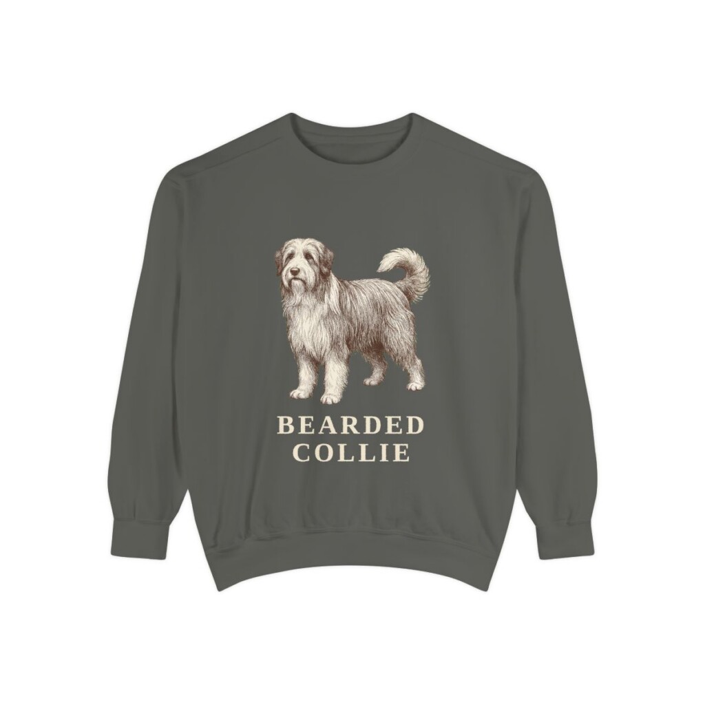 Bearded Collie Sweatshirt, Pepper, front view